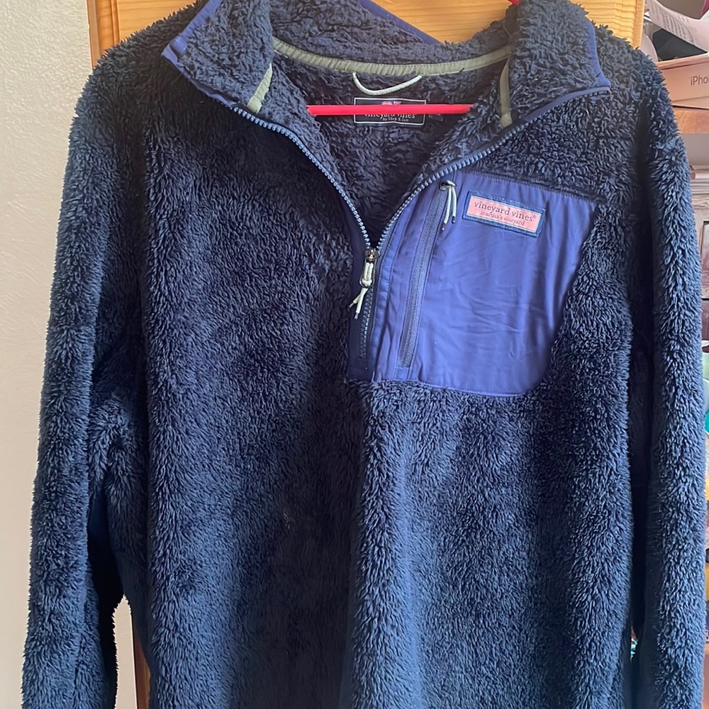 Mens Sherpa vineyard Vines quarter zip jacket